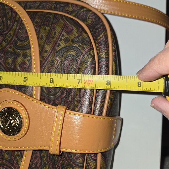 Pierre Balmain Paisley Leather Crossbody Bag Gold Logo Medallion Original Certif - Picture 7 of 10